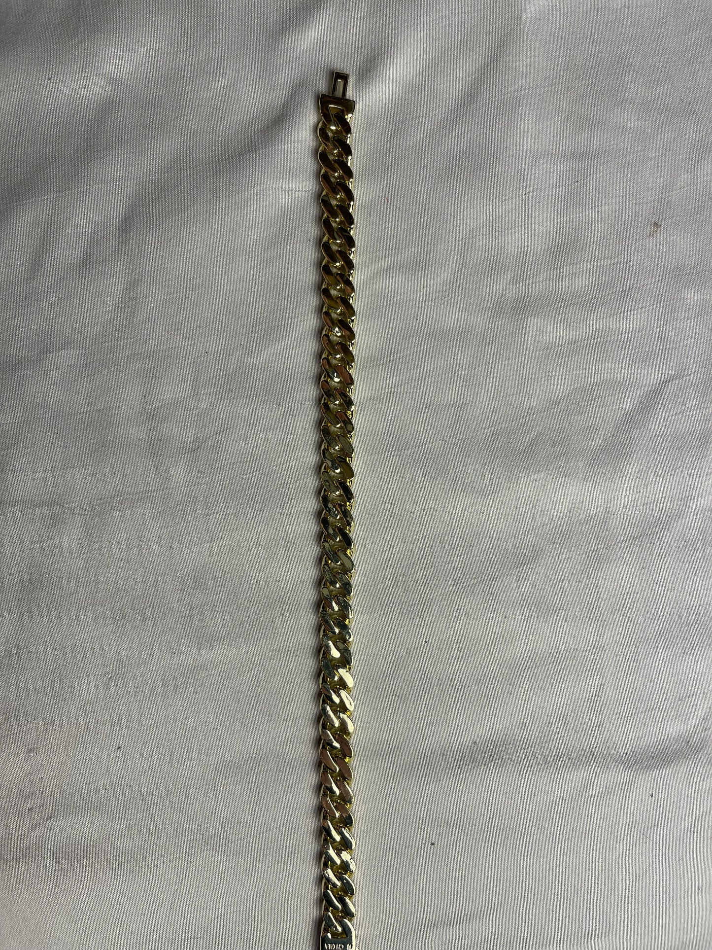 Luxfine 12mm Iced Out Cuban Link Chain Bracelet 14K REAL Gold Plated Hypoallergenic Hip Hop Jewelry 5A+ Cubic Zirconia Prong-setting