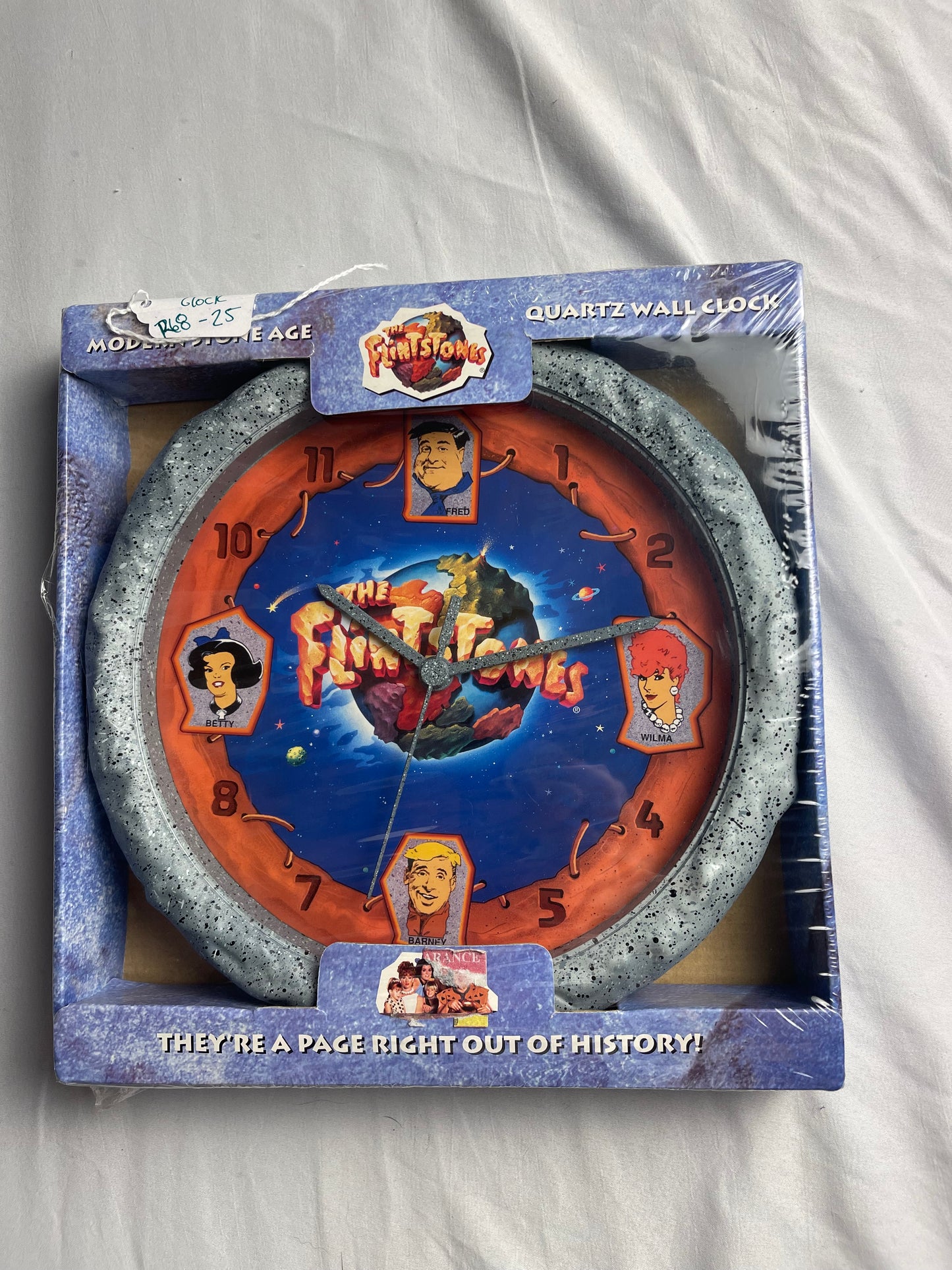 The Flintstones The Move, Quartz Wall Clock 1993 NIB 9” Diameter