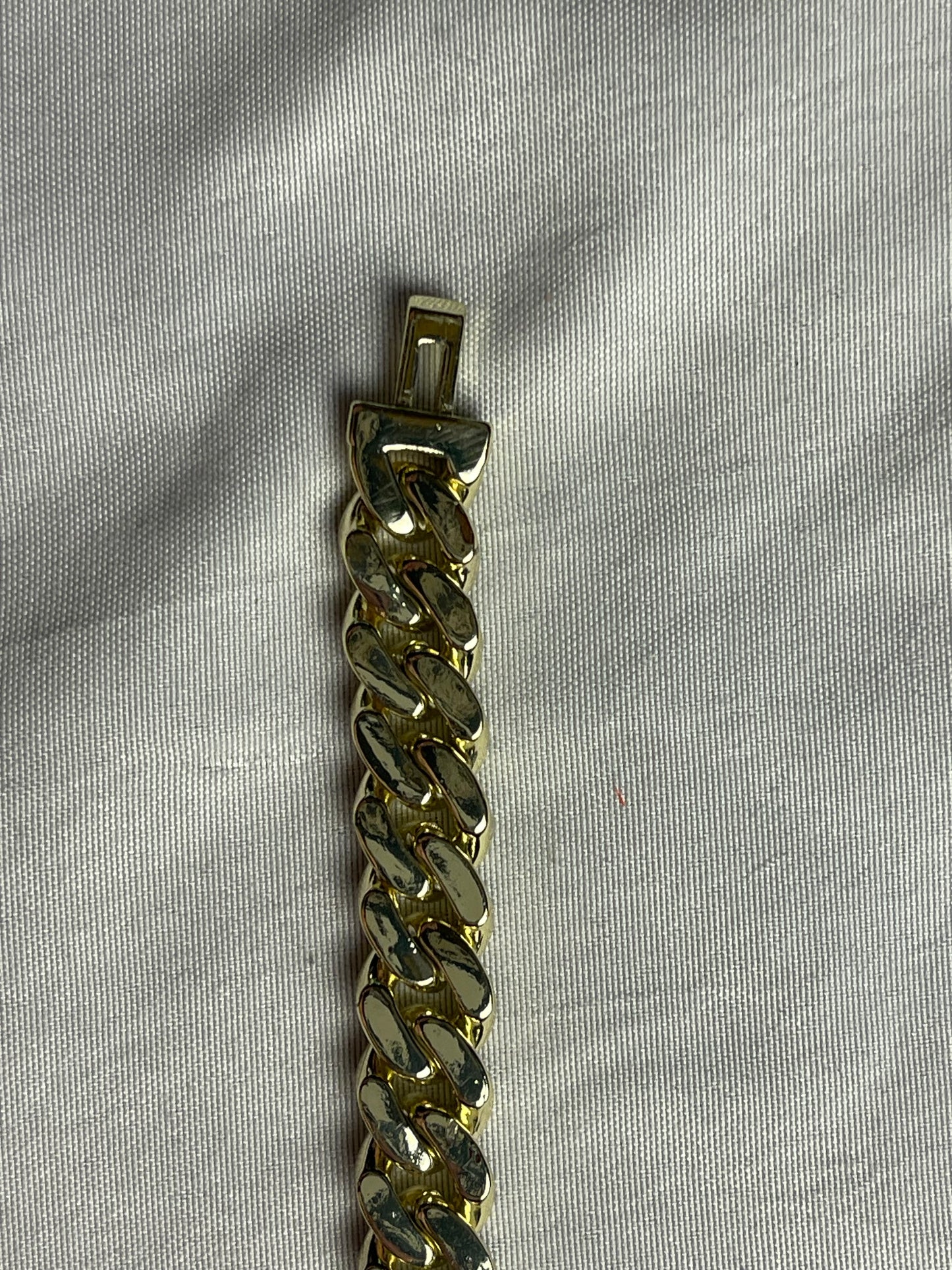 Luxfine 12mm Iced Out Cuban Link Chain Bracelet 14K REAL Gold Plated Hypoallergenic Hip Hop Jewelry 5A+ Cubic Zirconia Prong-setting