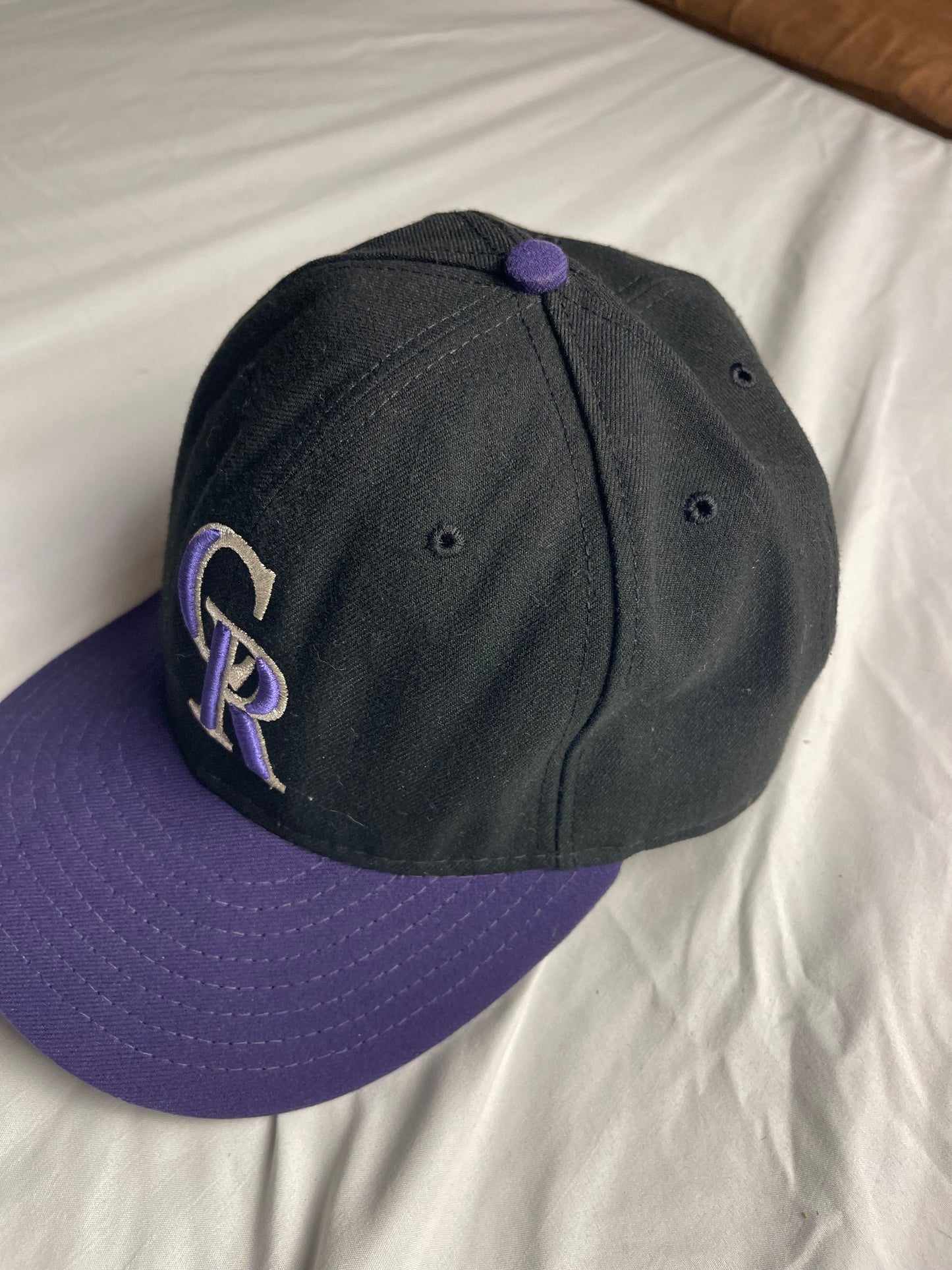 Colorado Rockies Hat Cap Size 7 3/4 Fitted New Era MLB Black Purple Baseball