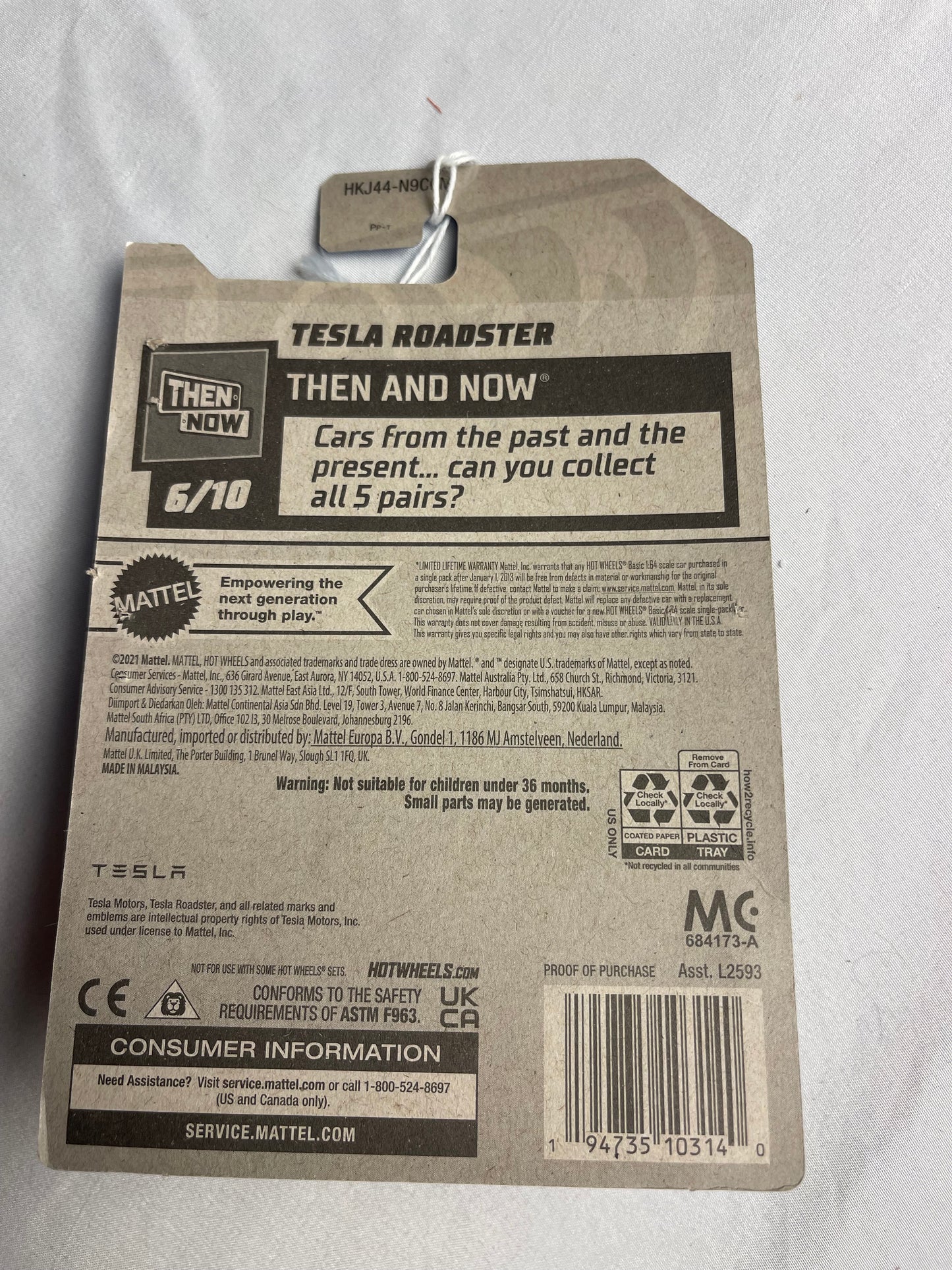 2023 HOT WHEELS 2008 TESLA ROADSTER ORANGE THEN AND NOW 6/10