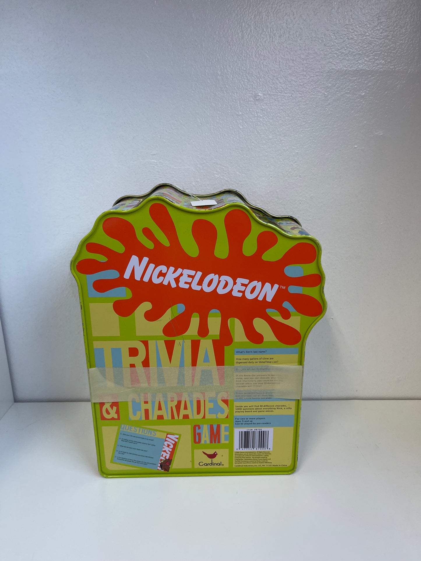 Nickelodeon Trivia Board Game 2002 Collectable Tin Box