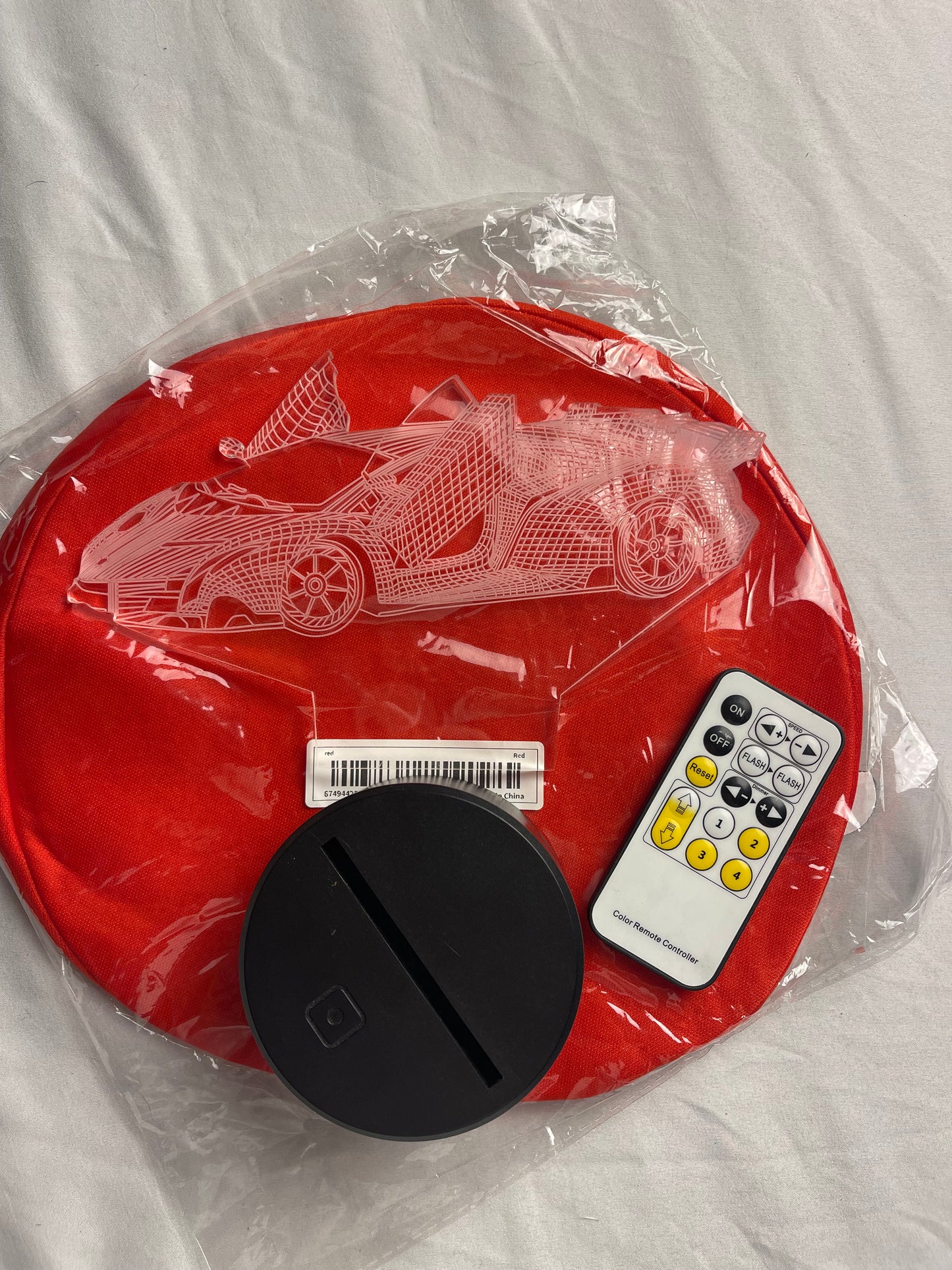 3D Lamborghini Night Light LED 7 Colors Nightlight Switch Desktop Lamp Home