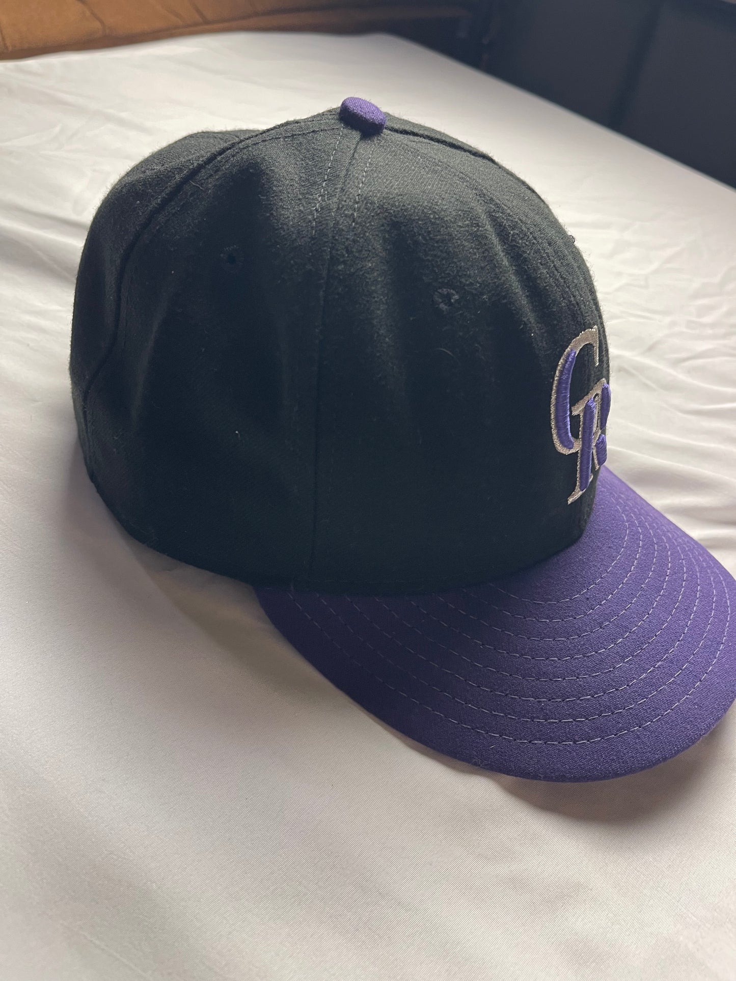 Colorado Rockies Hat Cap Size 7 3/4 Fitted New Era MLB Black Purple Baseball