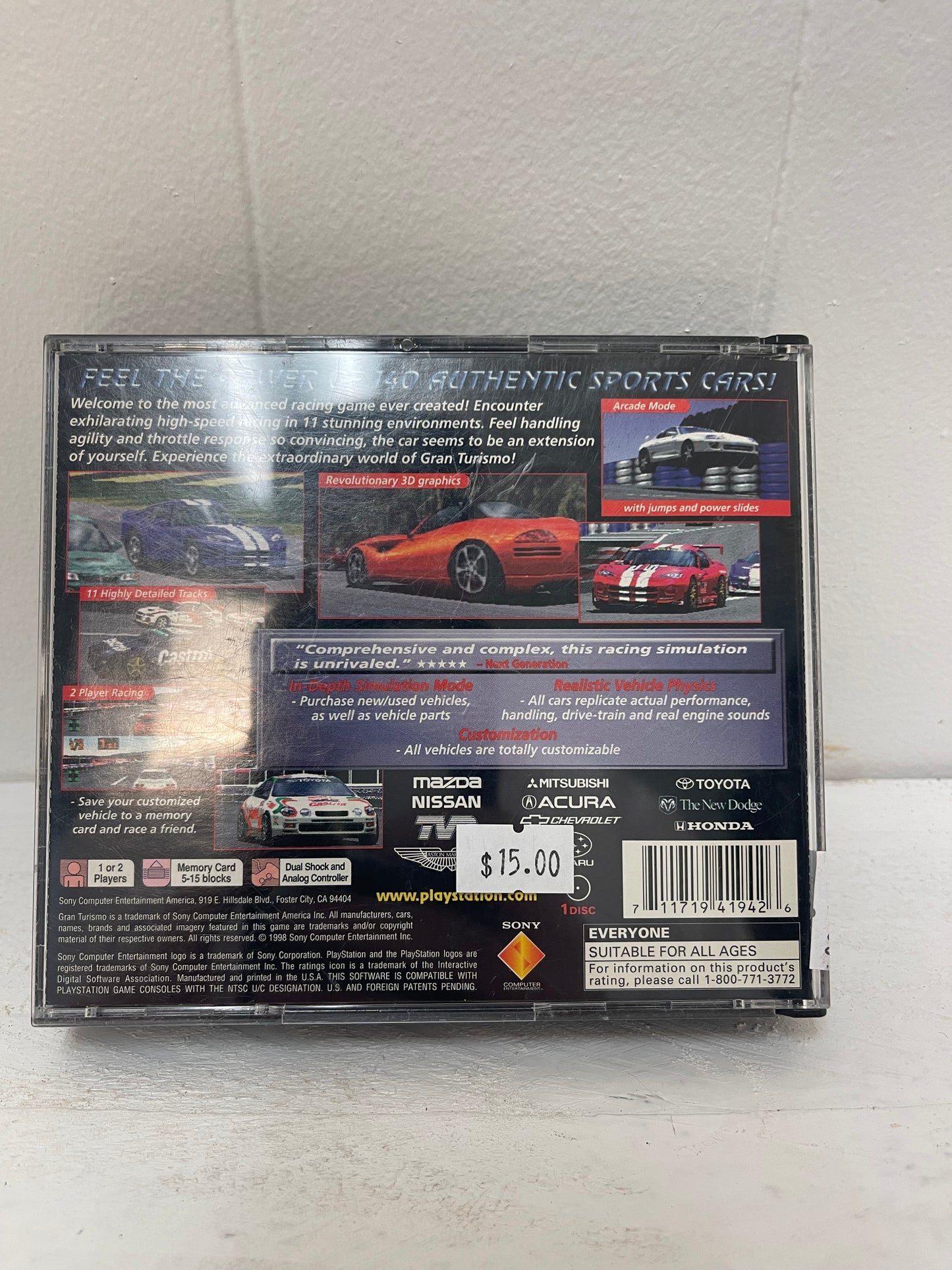 Gran Turismo (Sony PlayStation 1, 1998) Complete Tested