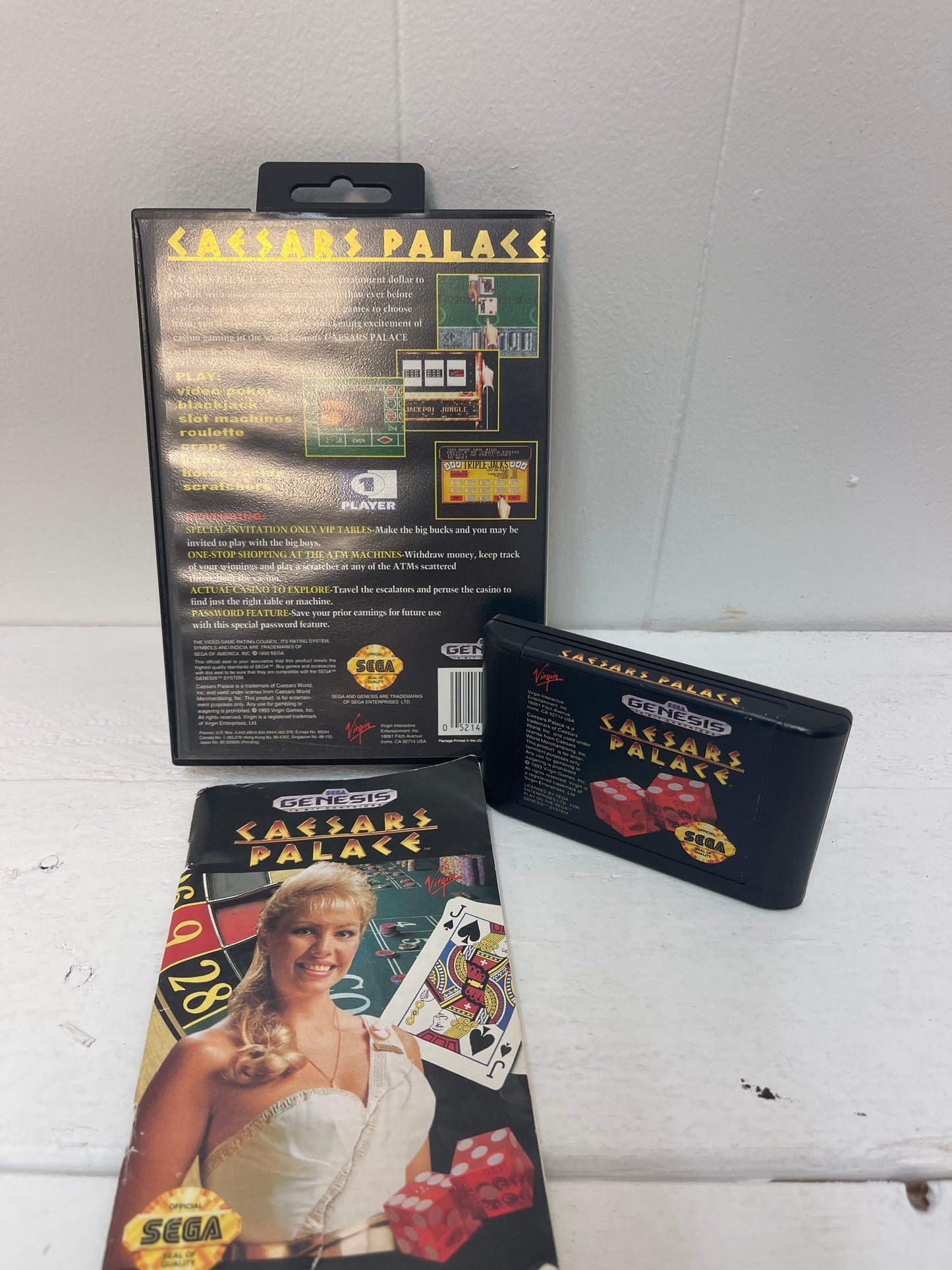 Caesars Palace Sega Genesis 1993 Virgin Games