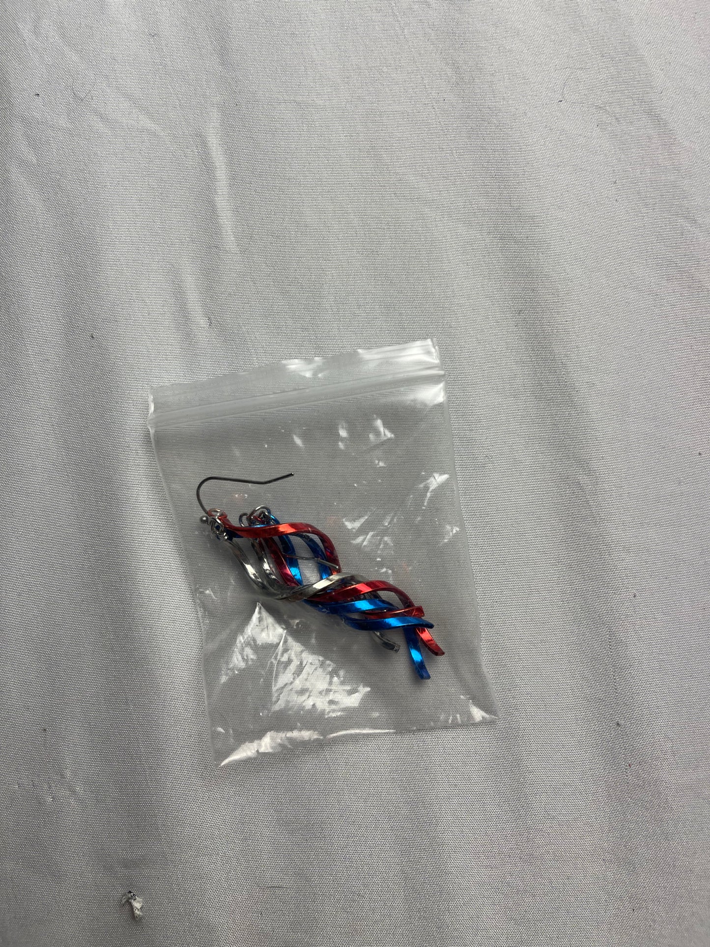 Women’s stylish earrings red blue and silver danglers