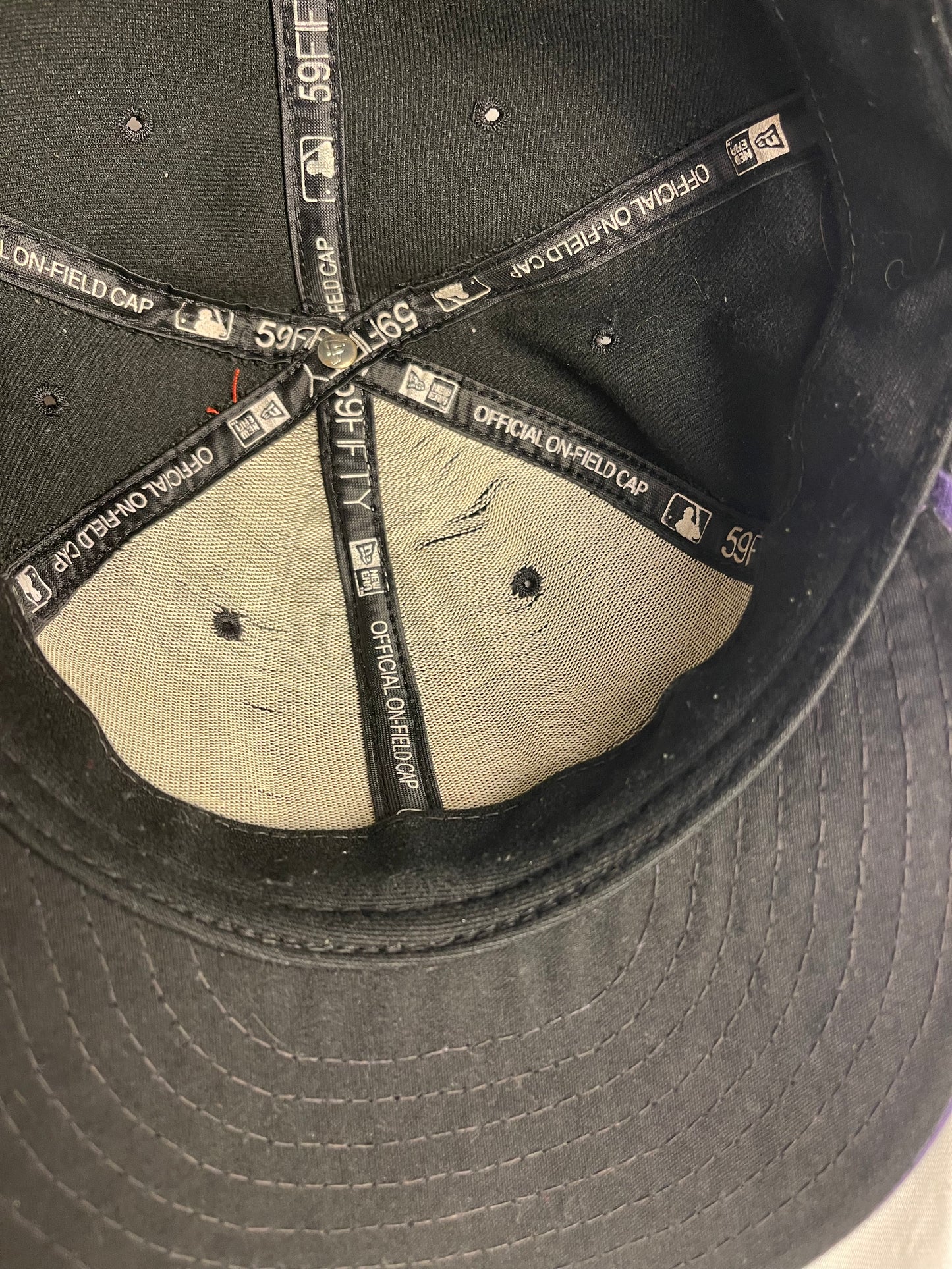 Colorado Rockies Hat Cap Size 7 3/4 Fitted New Era MLB Black Purple Baseball