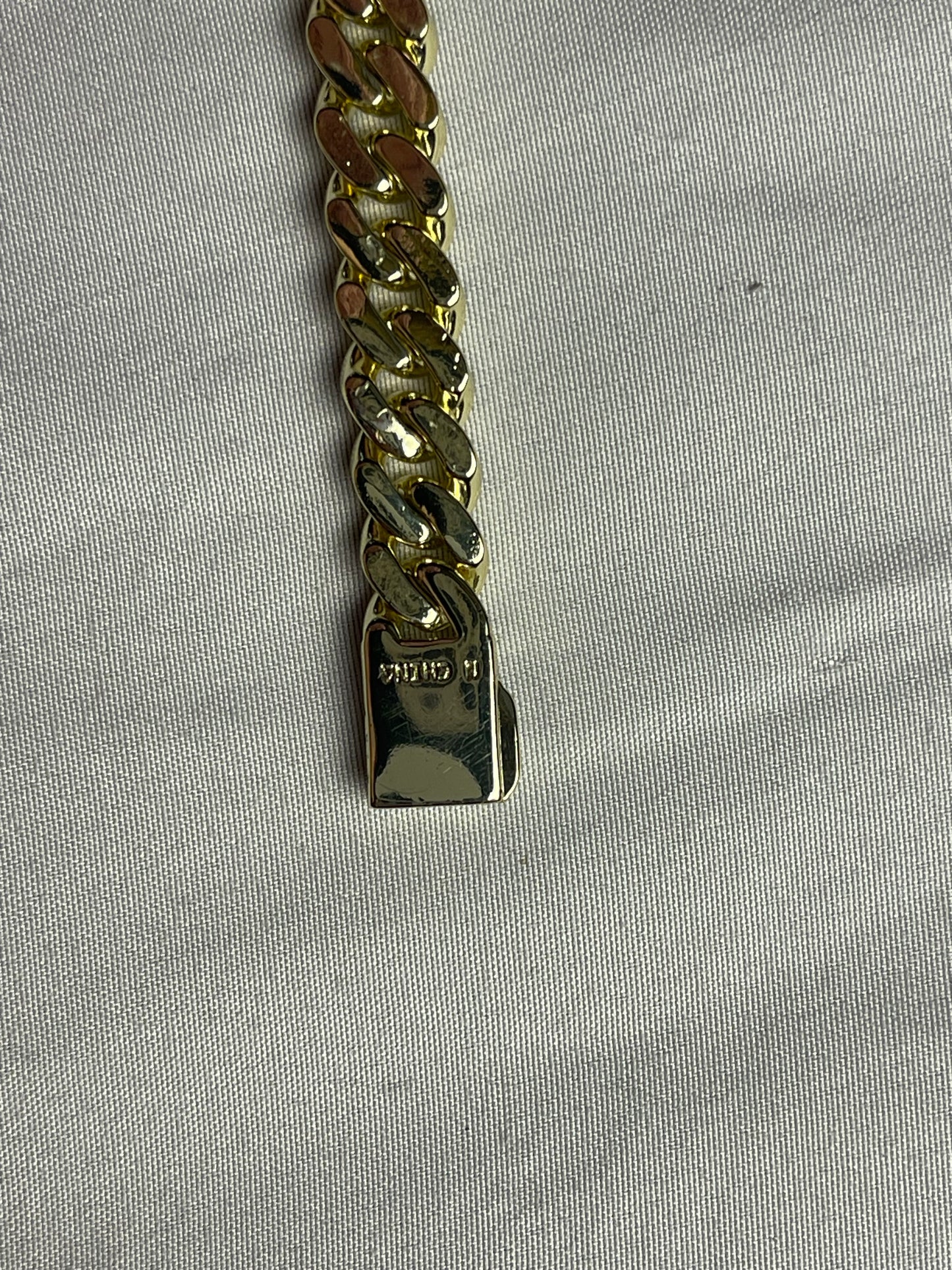 Luxfine 12mm Iced Out Cuban Link Chain Bracelet 14K REAL Gold Plated Hypoallergenic Hip Hop Jewelry 5A+ Cubic Zirconia Prong-setting