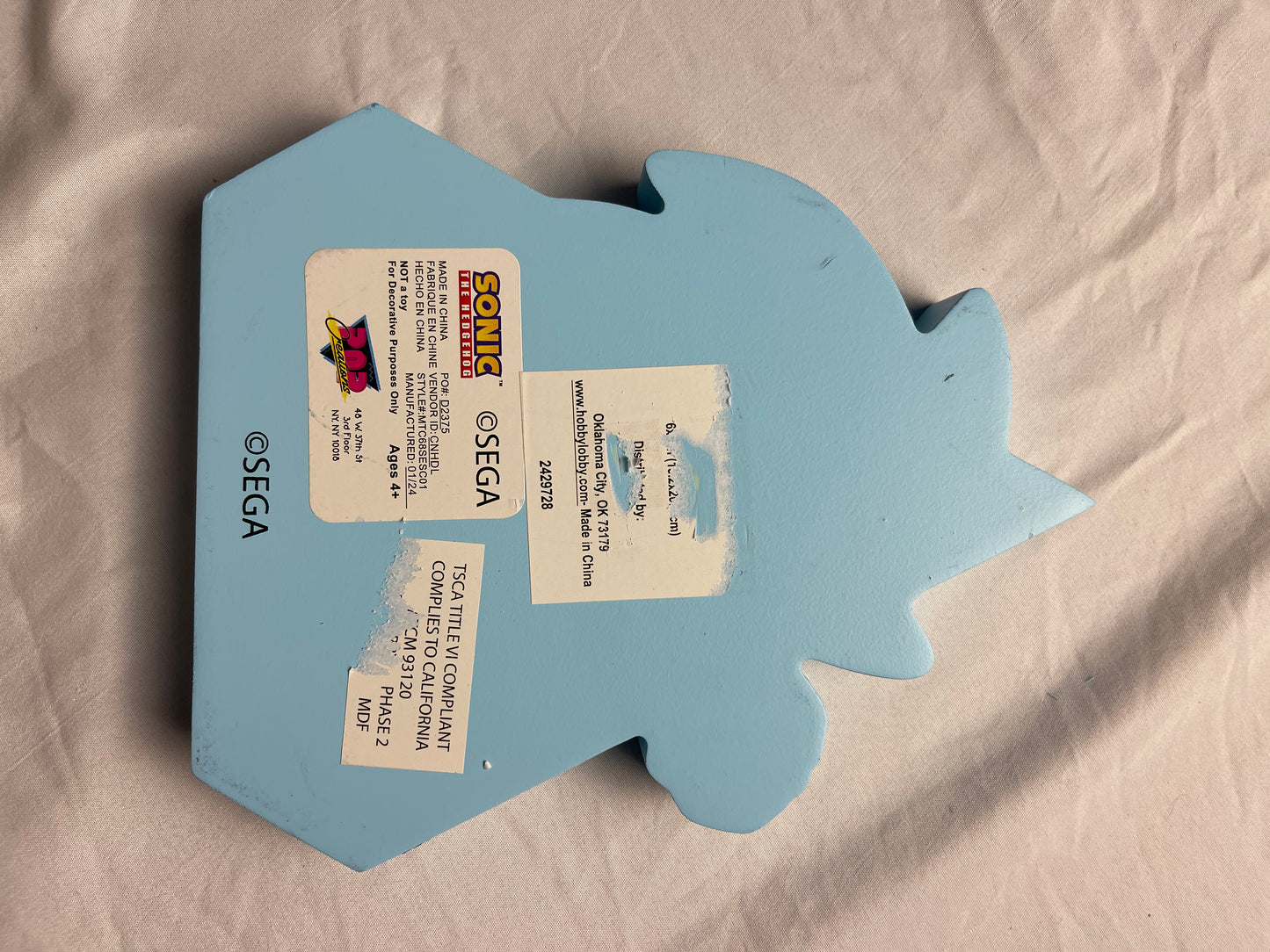Pop Creations (Sega) Sonic The Hedgehog wooden sign