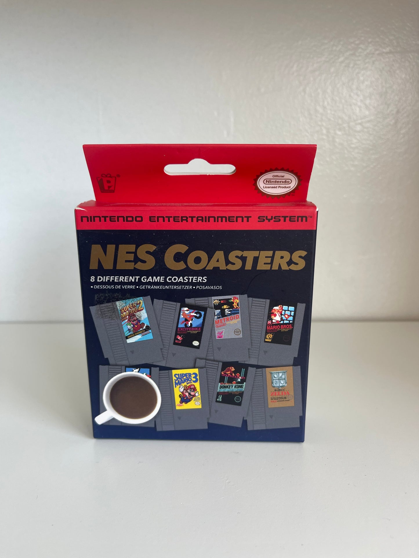 Nintendo NES Classic Video Game Cartridge Coasters. New In Box. Set 8 Coasters