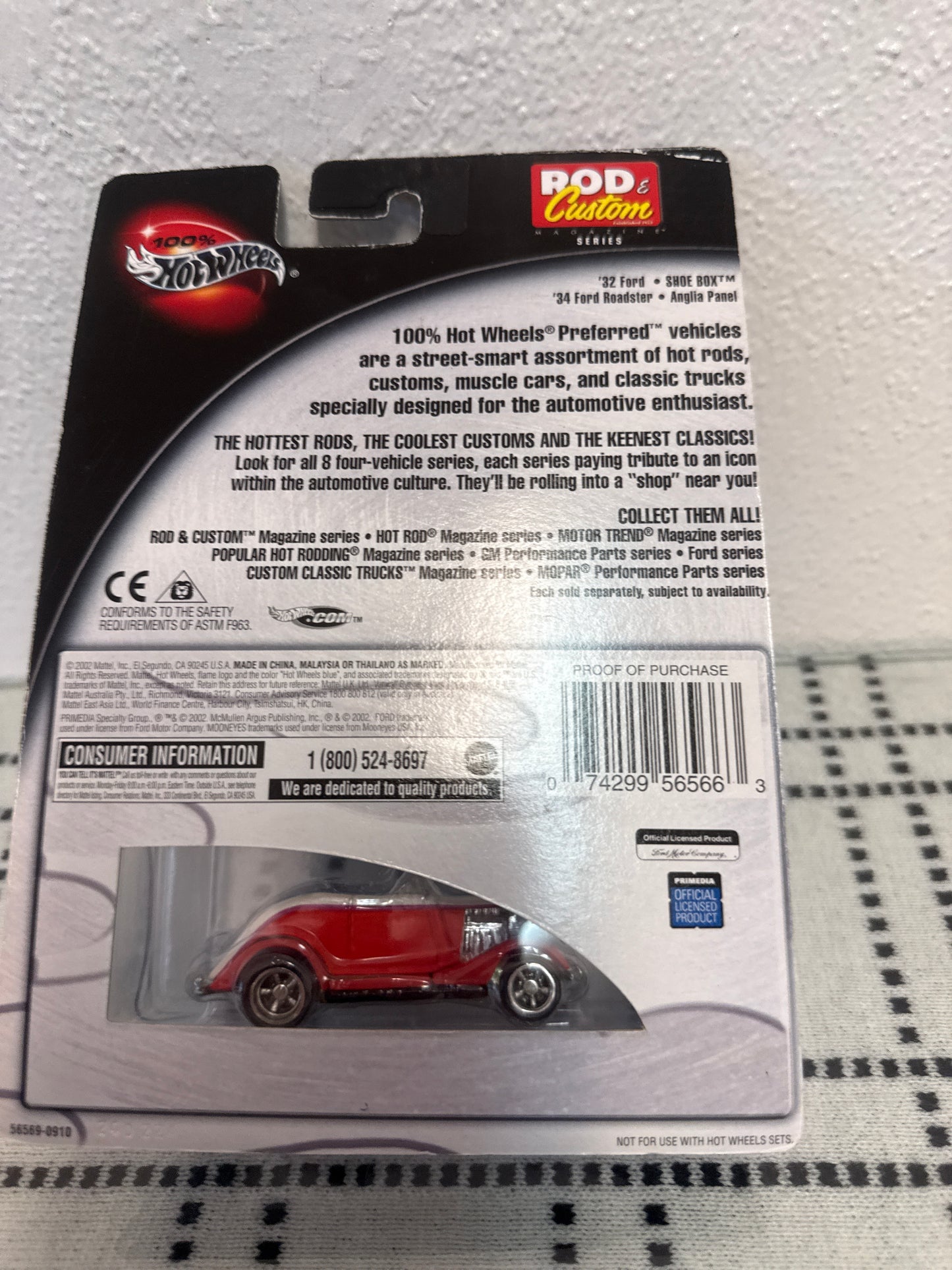 100% Hot Wheels 1934 Ford Roadster Rod & Custom Red