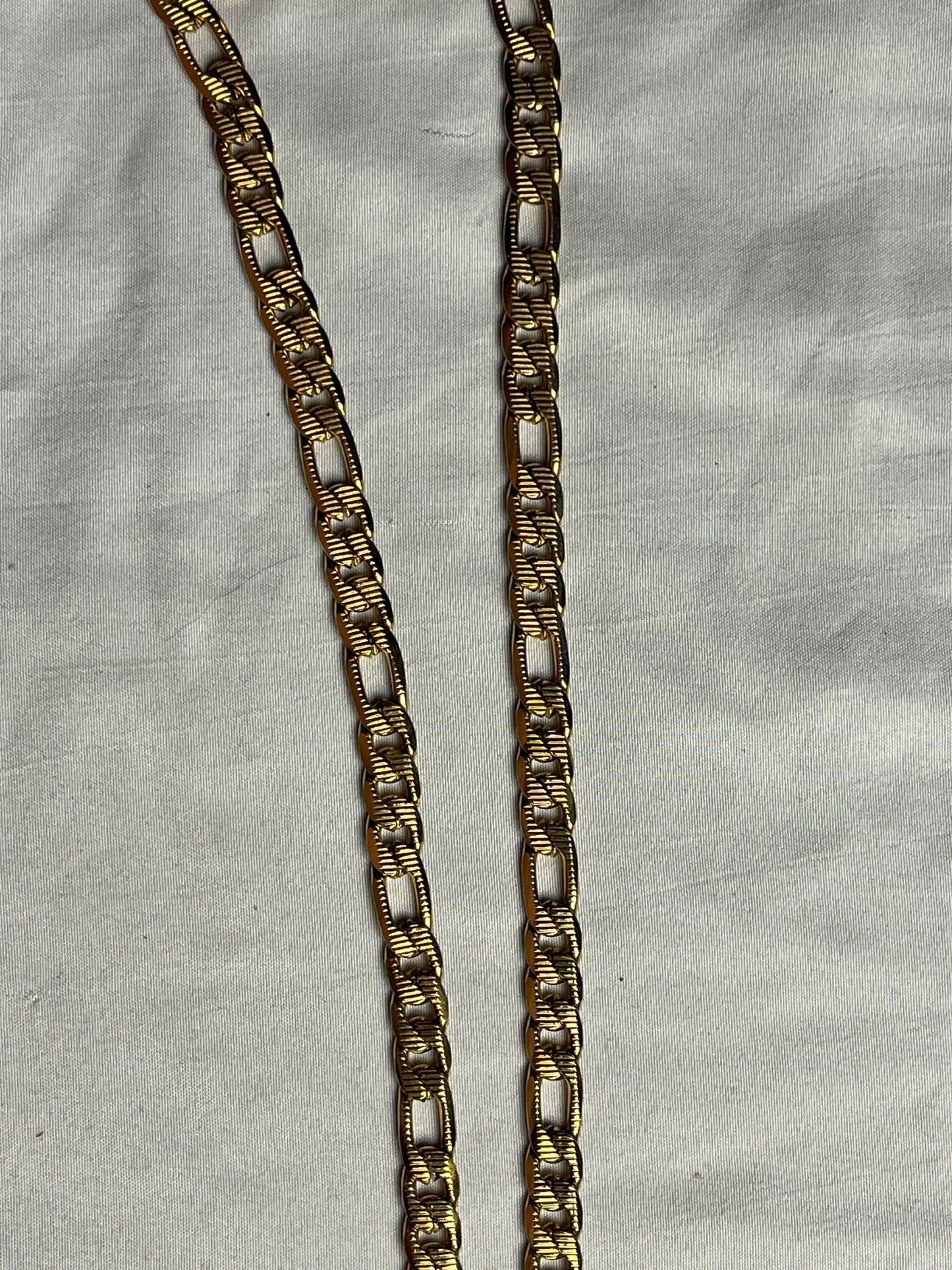 7.5mm Figaro Chain gold plated Necklace Hip Hop Stainless Steel Link Chain 20 Inch Necklace