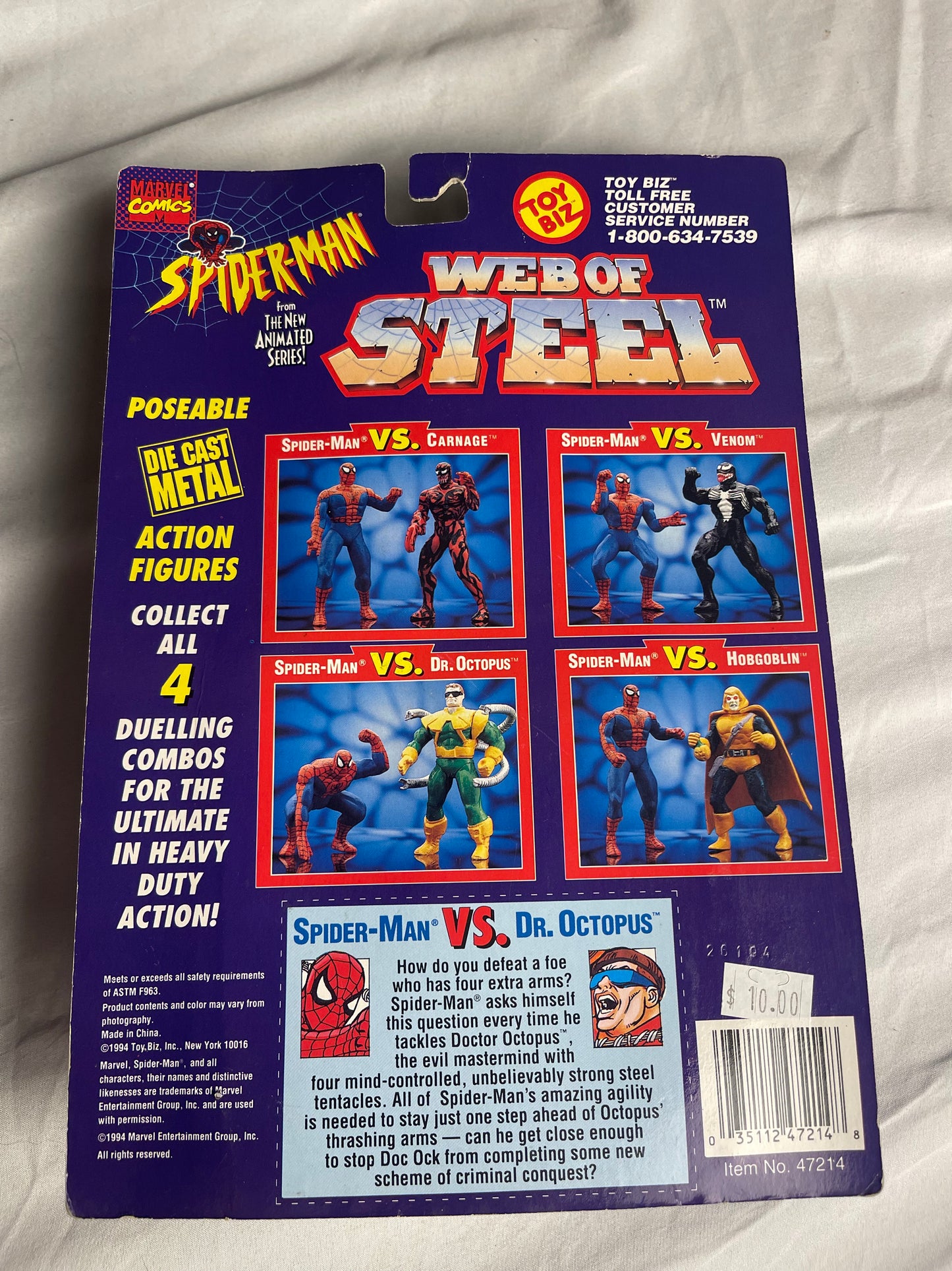 SPIDER MAN WEB OF STEEL SPIDERMAN VS. DR. OCTOPUS ACTION FIGURES 1994