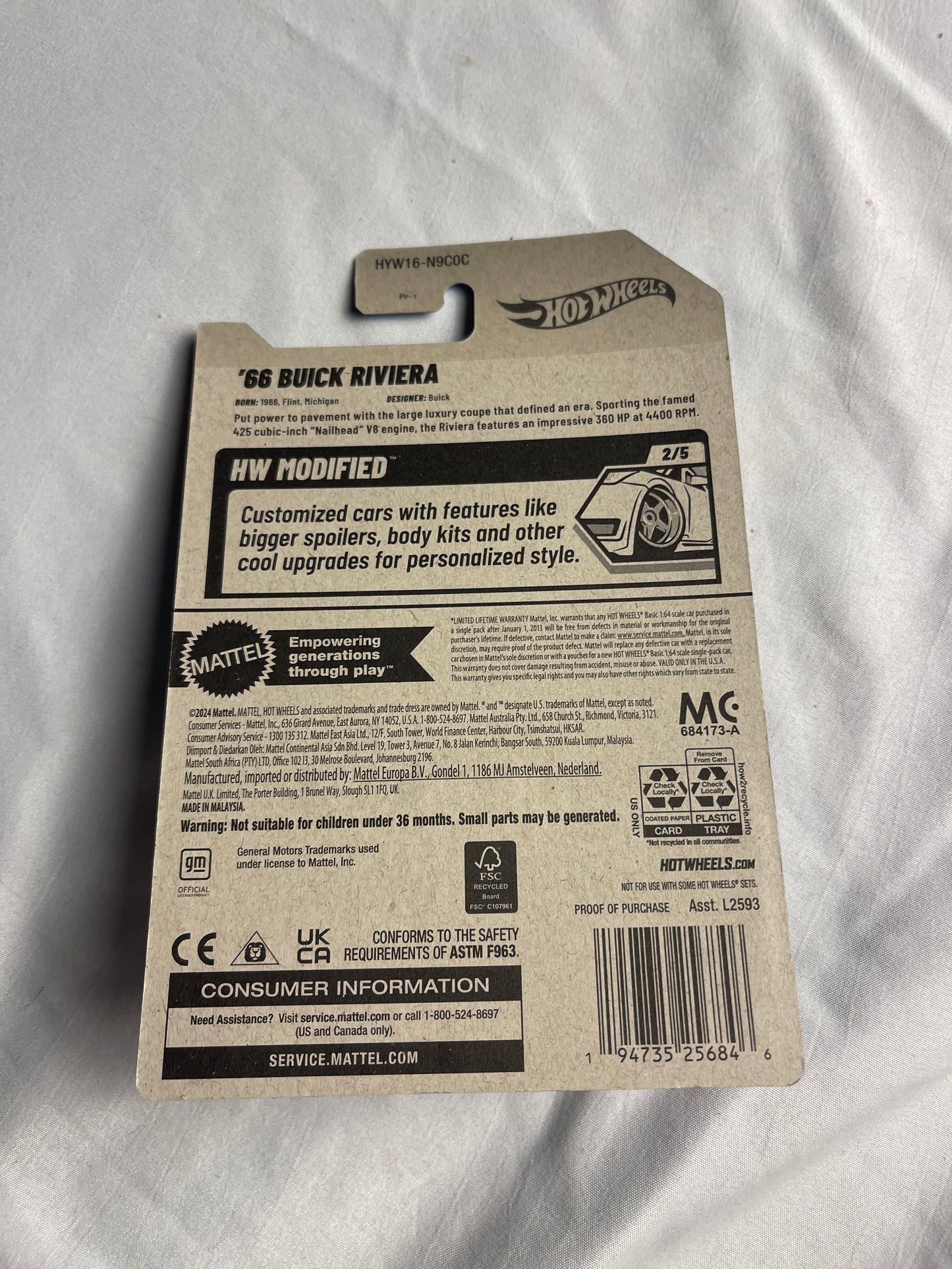 Hot Wheels 66 Buick Riviera #50 Mainline 2025 Case B/C (In-Stock) New