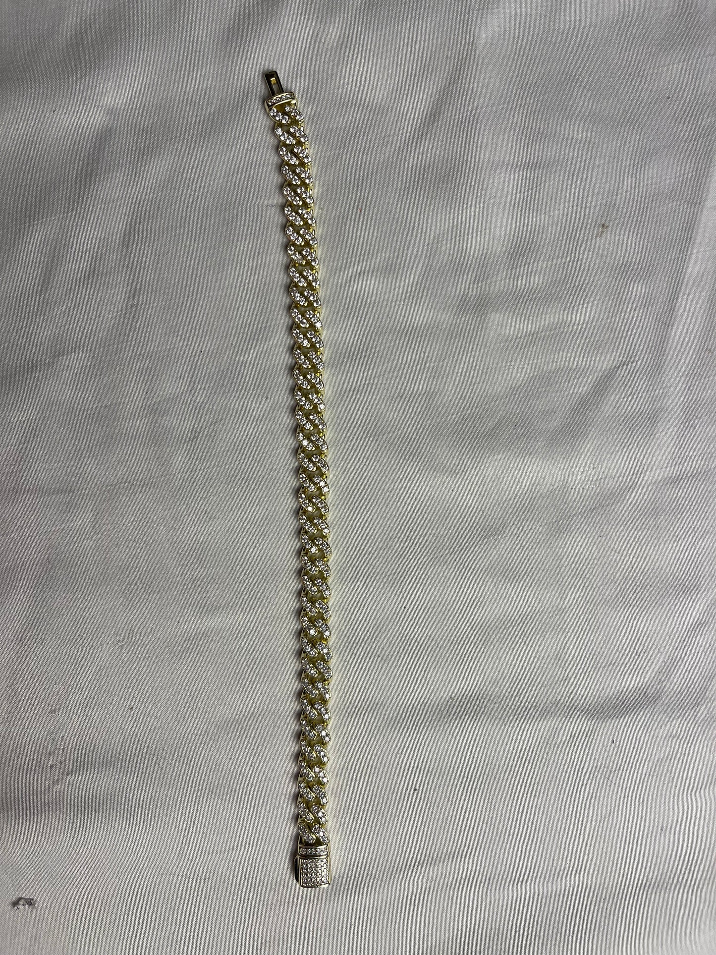 Luxfine 12mm Iced Out Cuban Link Chain Bracelet 14K REAL Gold Plated Hypoallergenic Hip Hop Jewelry 5A+ Cubic Zirconia Prong-setting