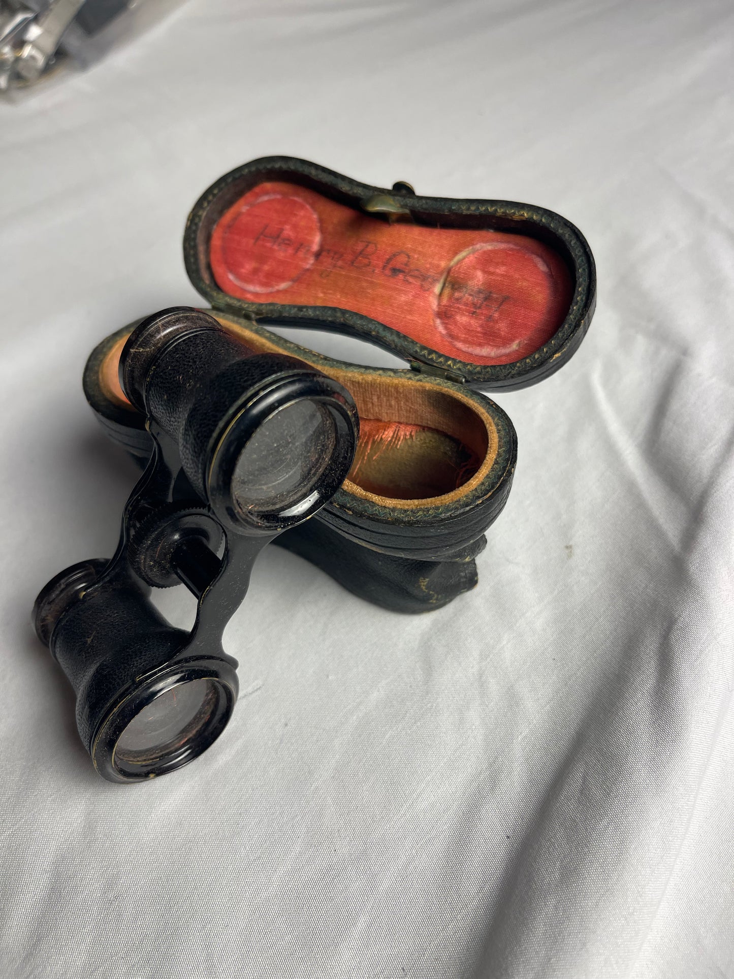 Antique Lemaire Paris Fab Binoculars & leather case