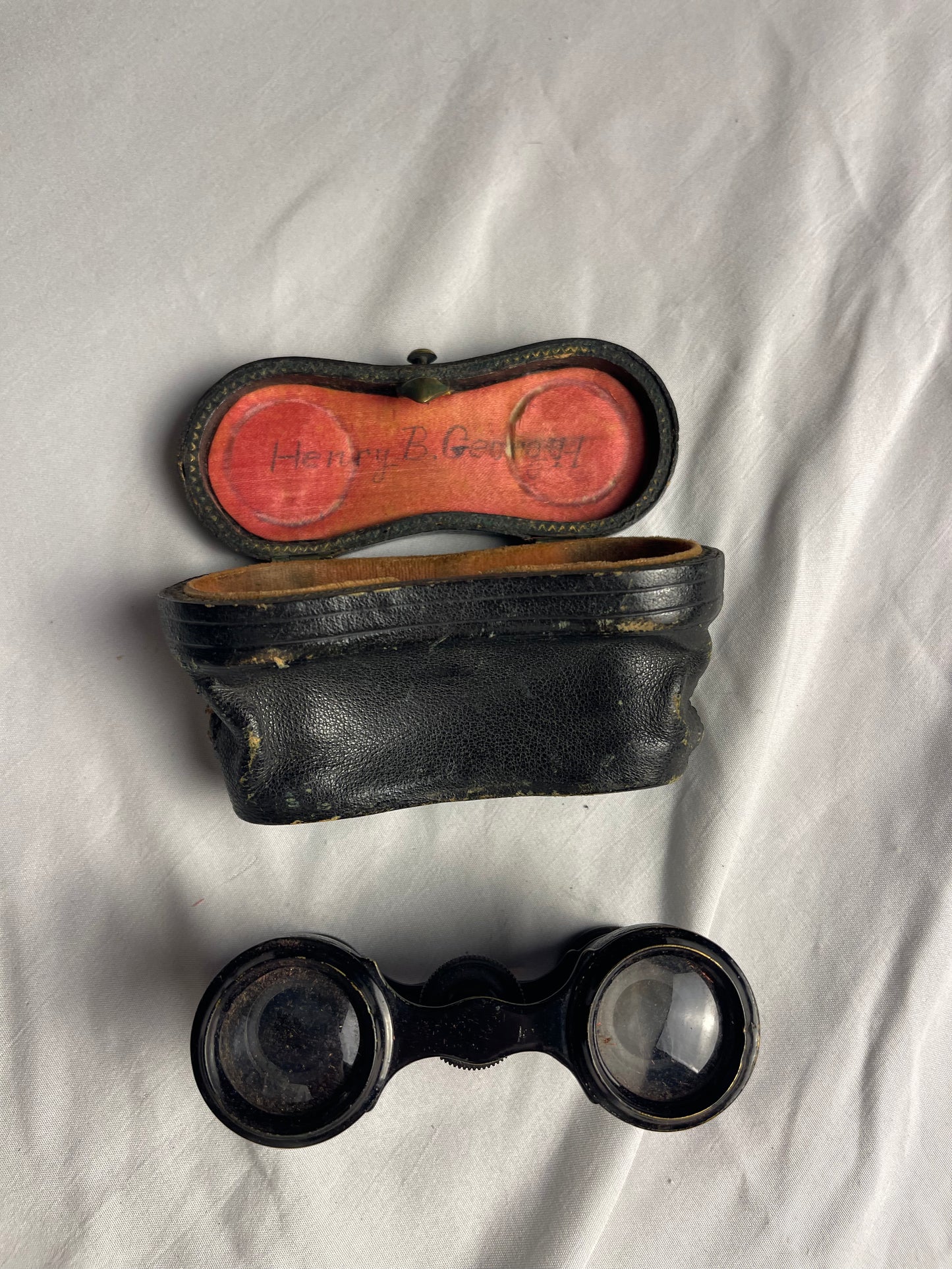 Antique Lemaire Paris Fab Binoculars & leather case