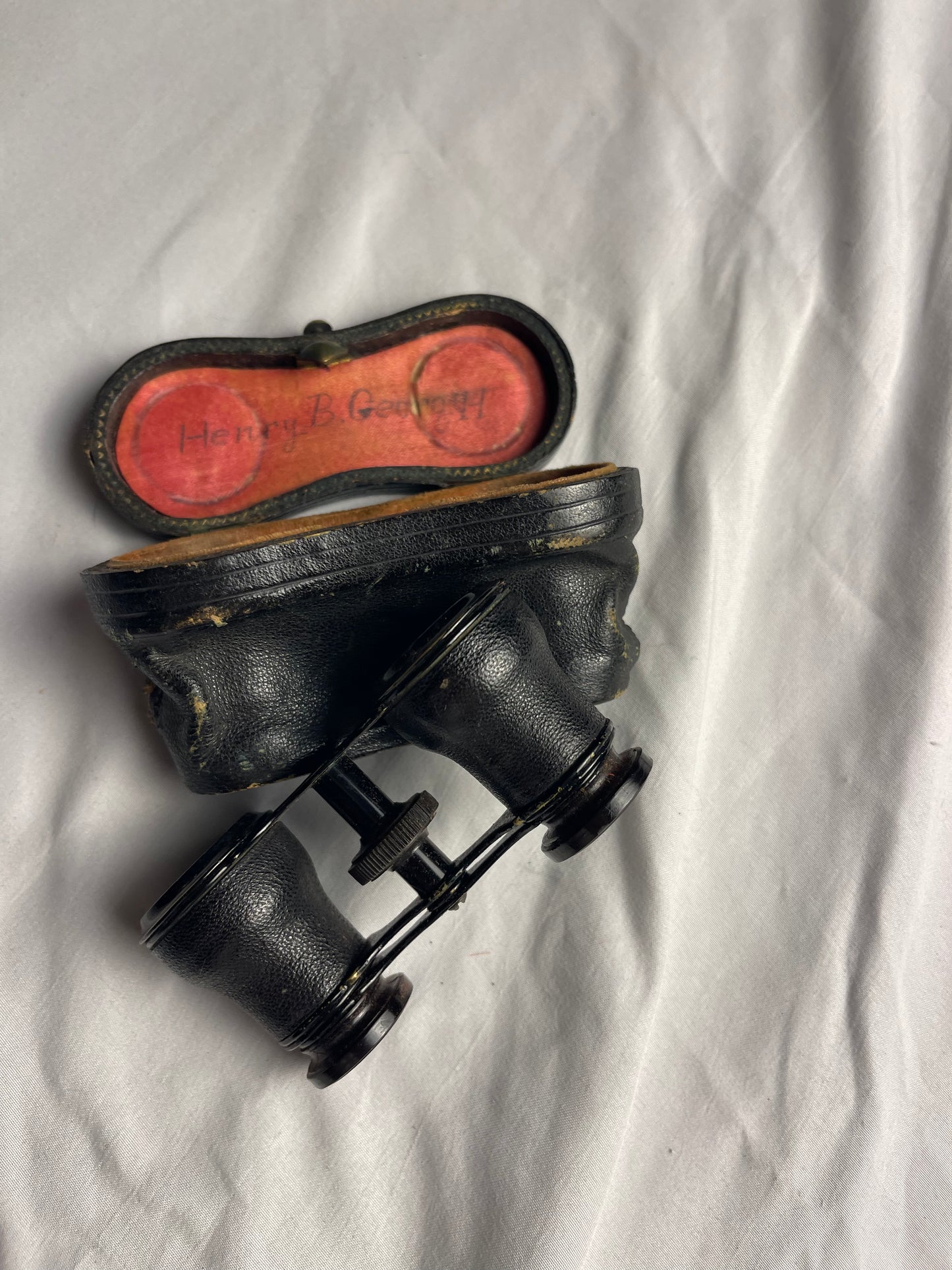 Antique Lemaire Paris Fab Binoculars & leather case