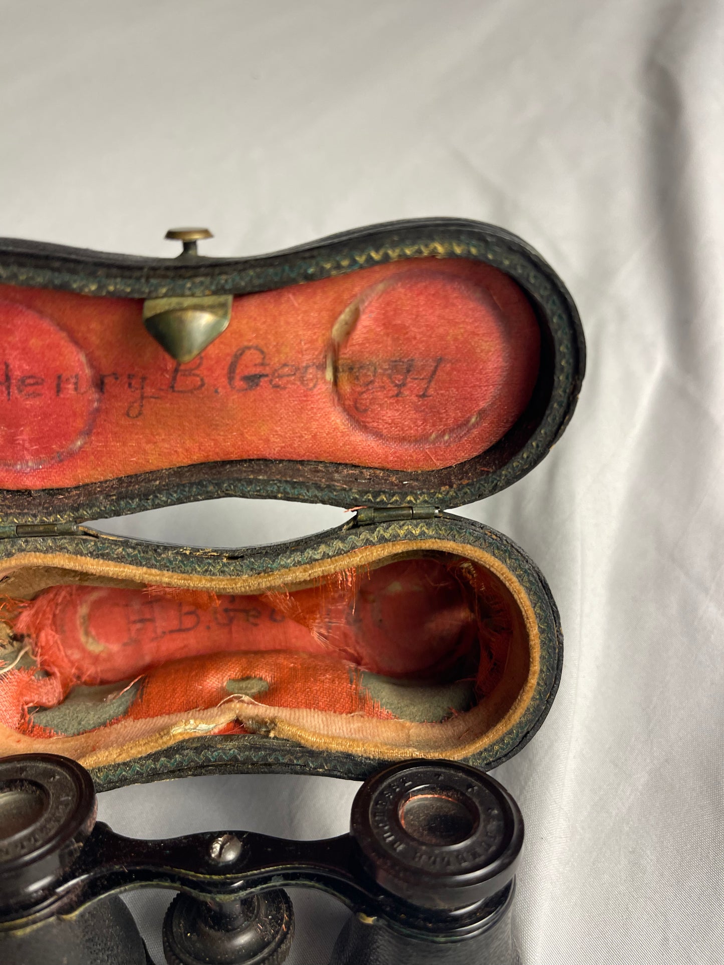 Antique Lemaire Paris Fab Binoculars & leather case