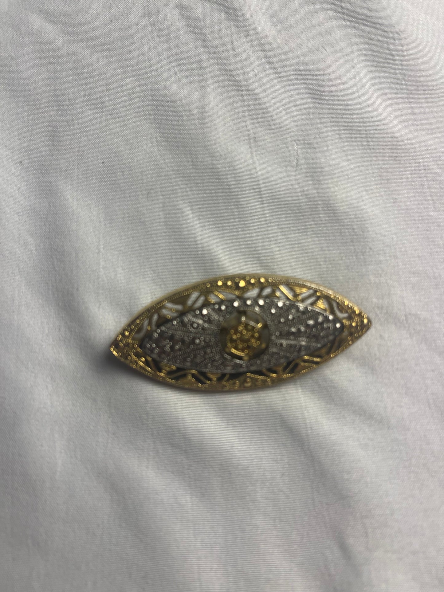 Vintage Open Work Gold Tone Faux Marcasite 1928 Brooch