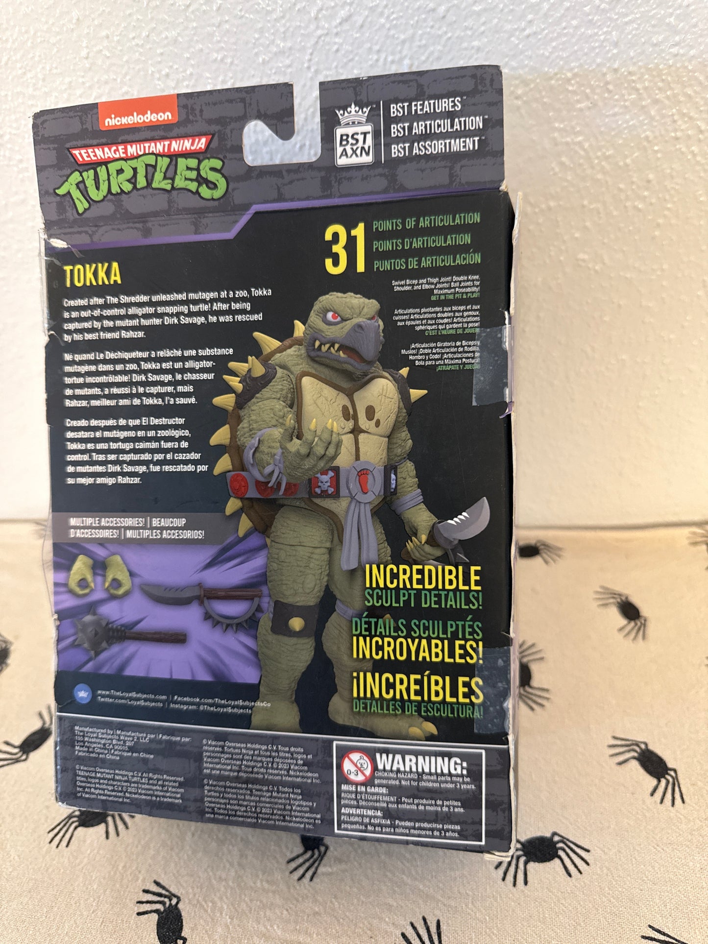 TMNT Tokka Teenage Mutant Ninja Turtles BST AXN  Action Figure(package sun faded & damaged )