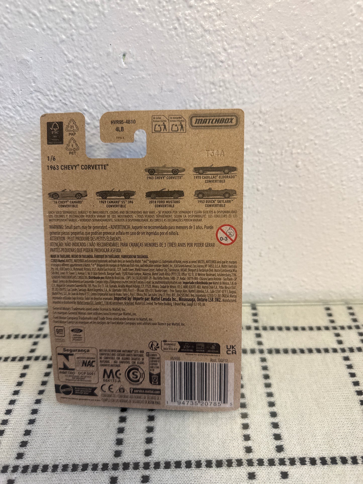 2025 Matchbox Convertible Series 1/6 1963 CHEVY CORVETTE Gray  Near Mint
