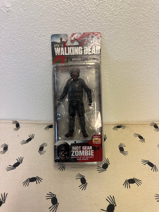 Mcfarlane The Walking Dead Riot Gear with mask Zombie Figure Unopened Authentic
