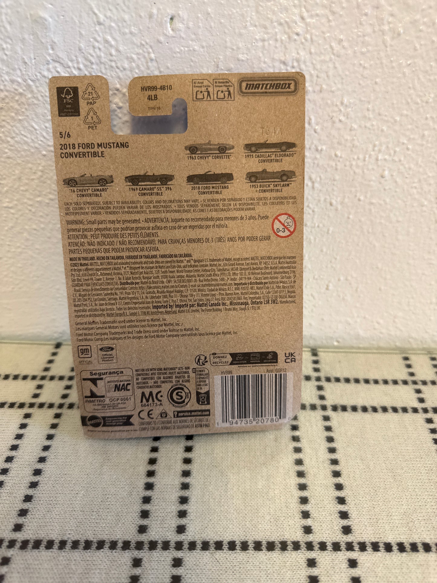 Matchbox Convertibles Series #5 2018 Ford Mustang Convertible 2024(damage package )