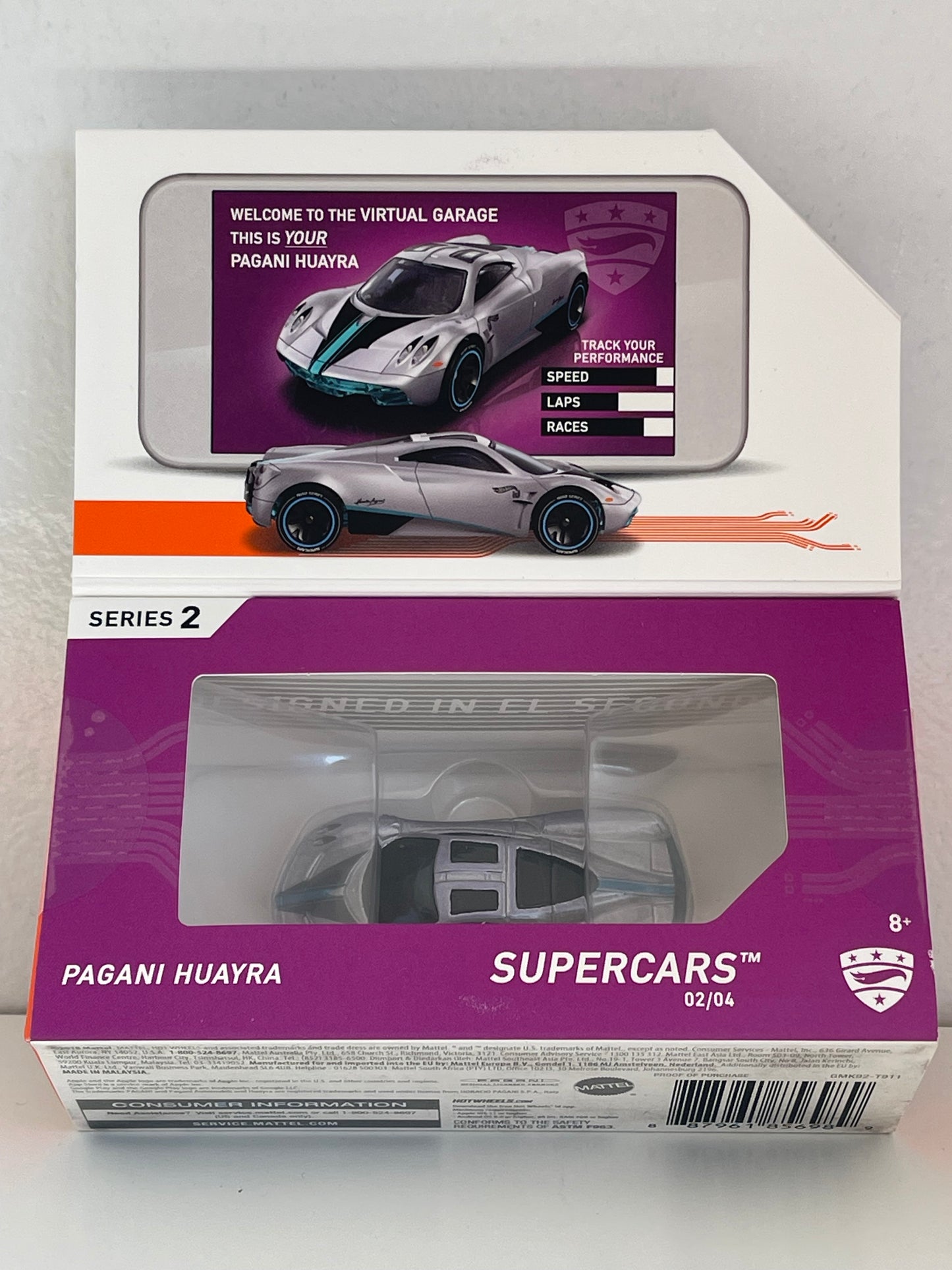 Hot Wheels id Pagani Huayra Silver / Light Purple Supercars 02/04 Series 2 VHT