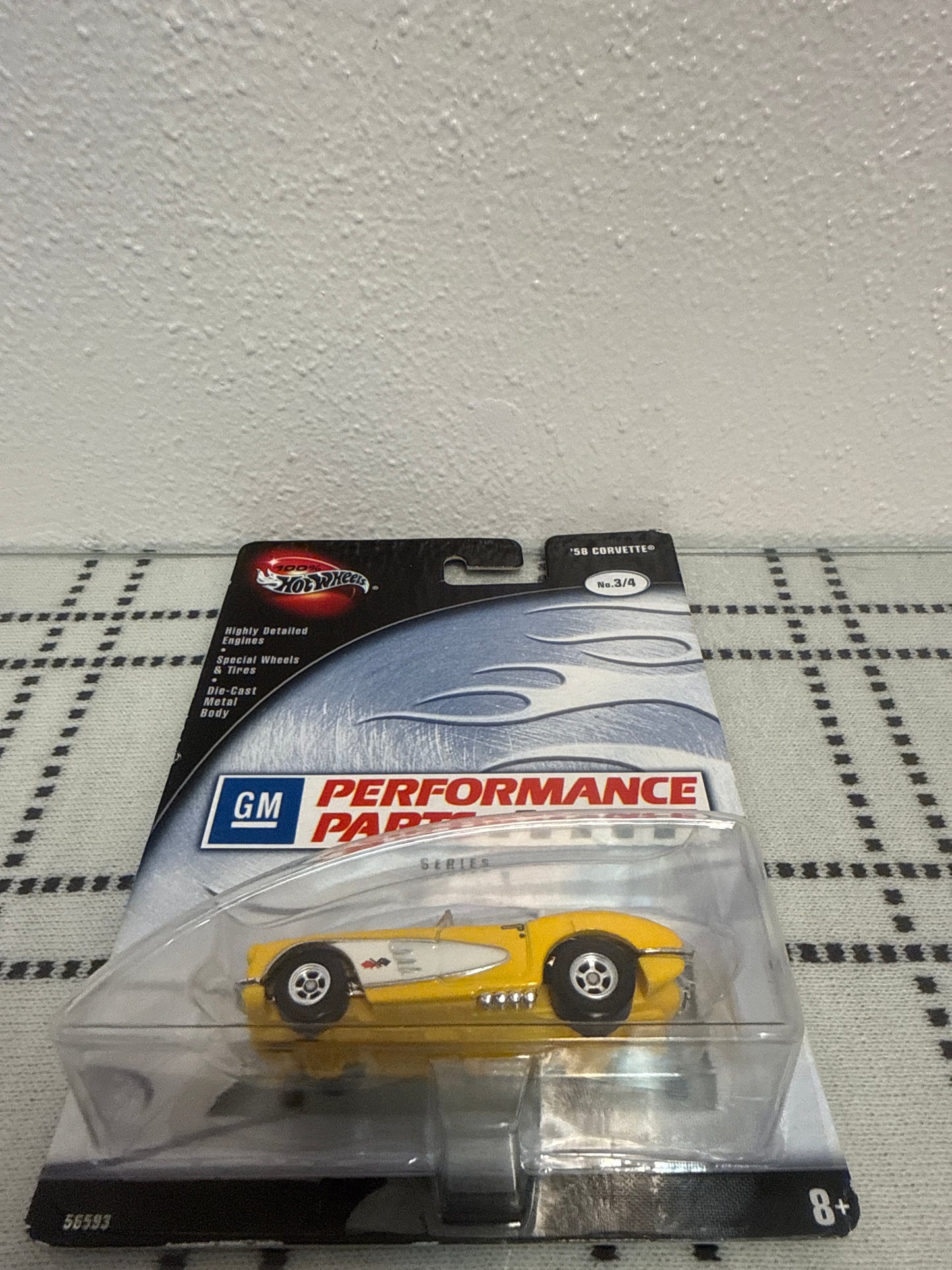 Hot Wheels PREFERRED PERFORMANCE PARTS '58 Corvette 3/4 (Yellow)
