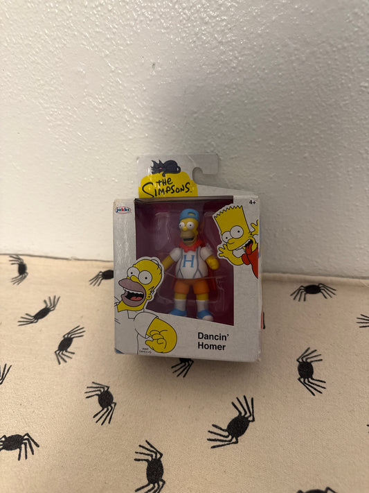 Dancin’ Homer Simpson 2.5" Figure – Jakks Pacific New in Box – (sun faded)(package damage )