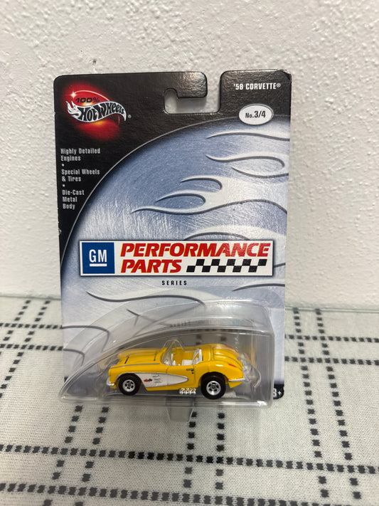 Hot Wheels PREFERRED PERFORMANCE PARTS '58 Corvette 3/4 (Yellow)