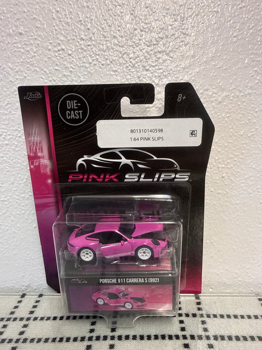 🔥Jada Toys Pink Slips PORSCHE 911 Carrera S 992 1:64 Pink🔥