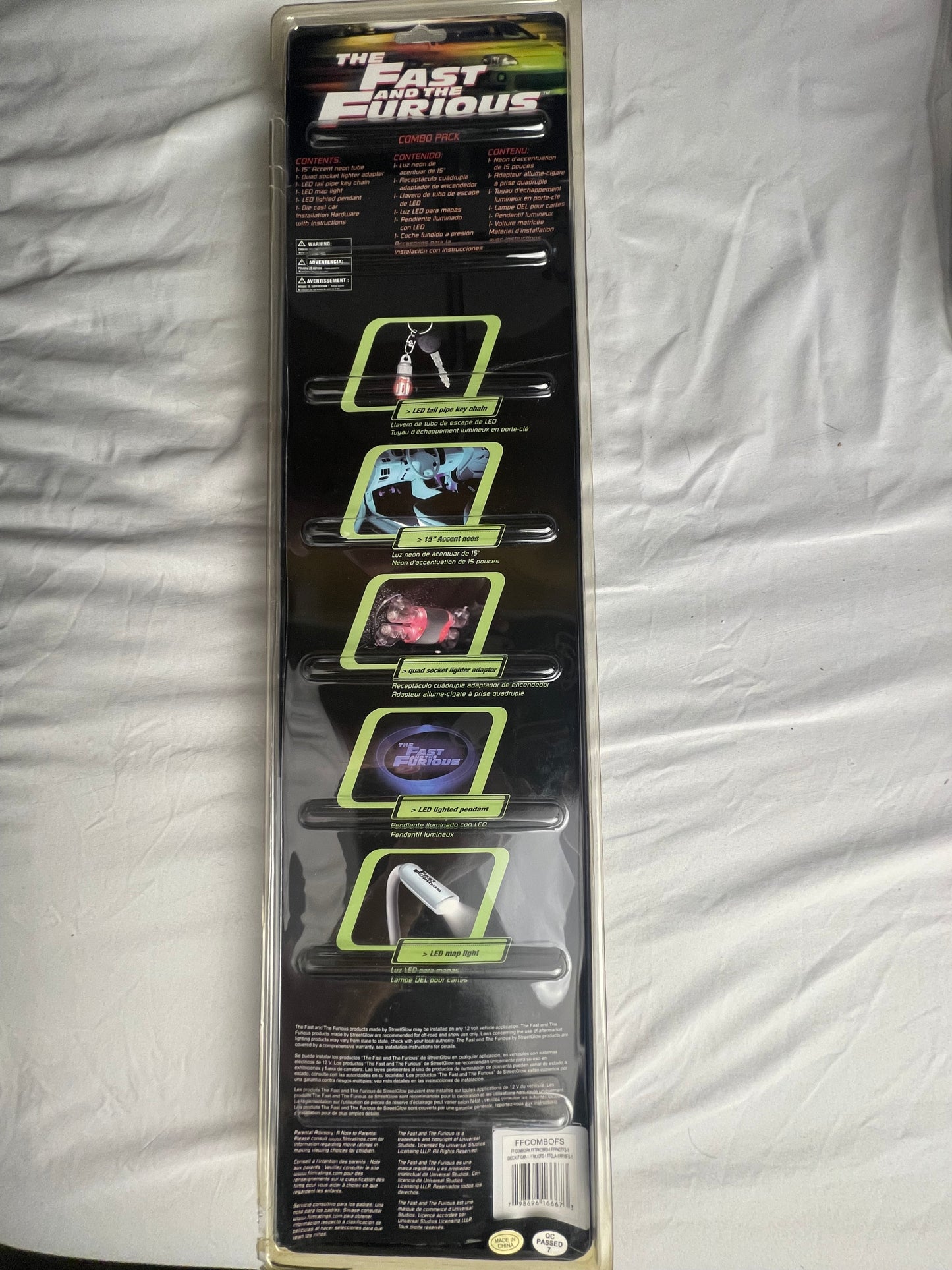 Streetglow Fast And The Furious 15' Accent Neon Interior Tube Light Combo Pack Set New In Package Sealed