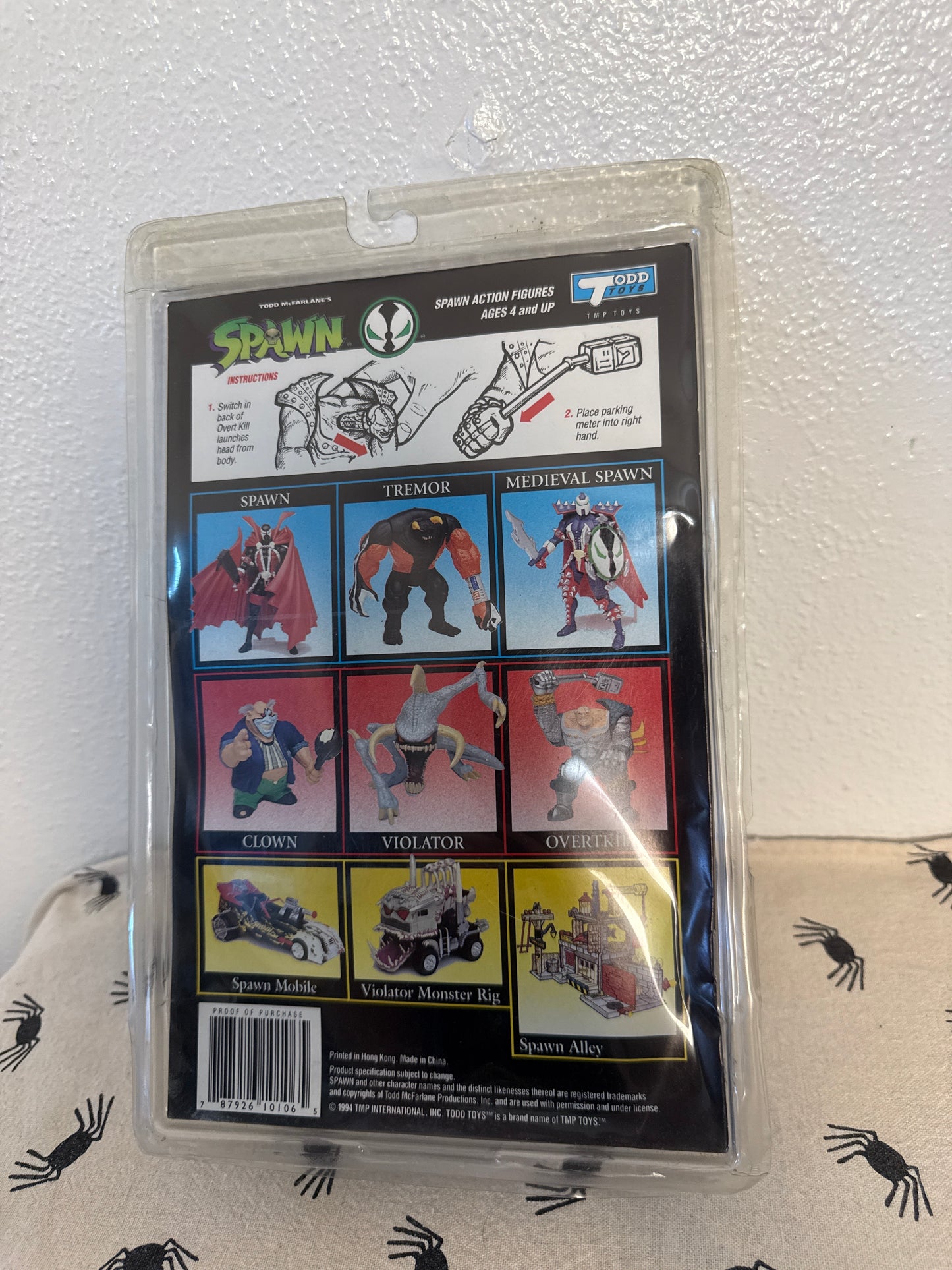McFarlane Spawn Series 1 Action Figure Overkill  and Comic Book NEW (package yellowing )