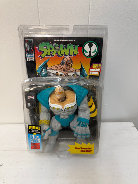 1994 Todd McFarlane's Spawn Overkill Poseable Action Figure with Comic Book