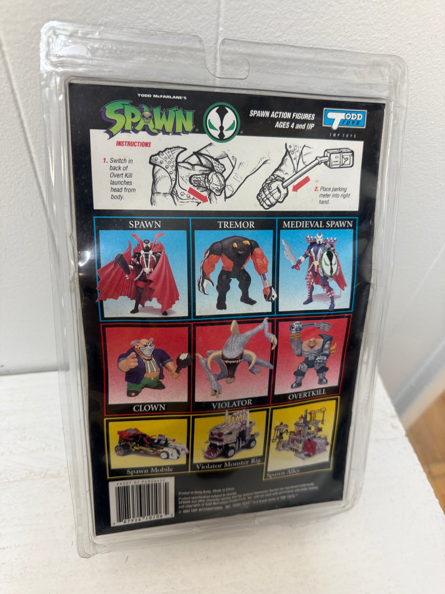 1994 Todd McFarlane's Spawn Overkill Poseable Action Figure with Comic Book